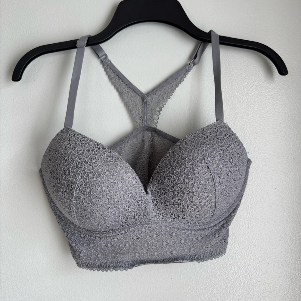 Victoria's Secret Gray Lace Bra